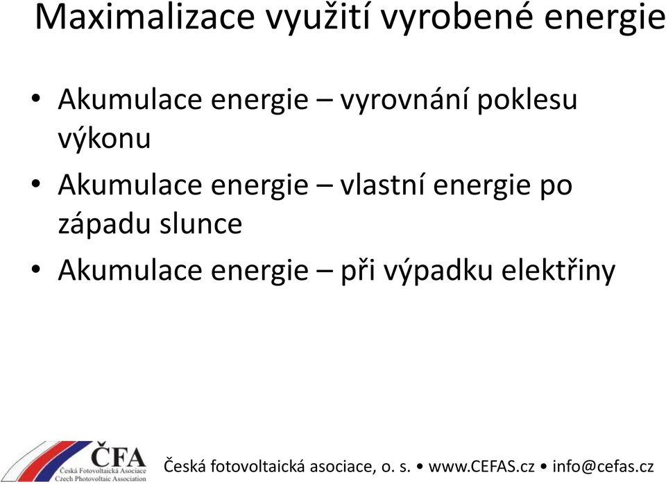 Akumulace energie vlastní energie po