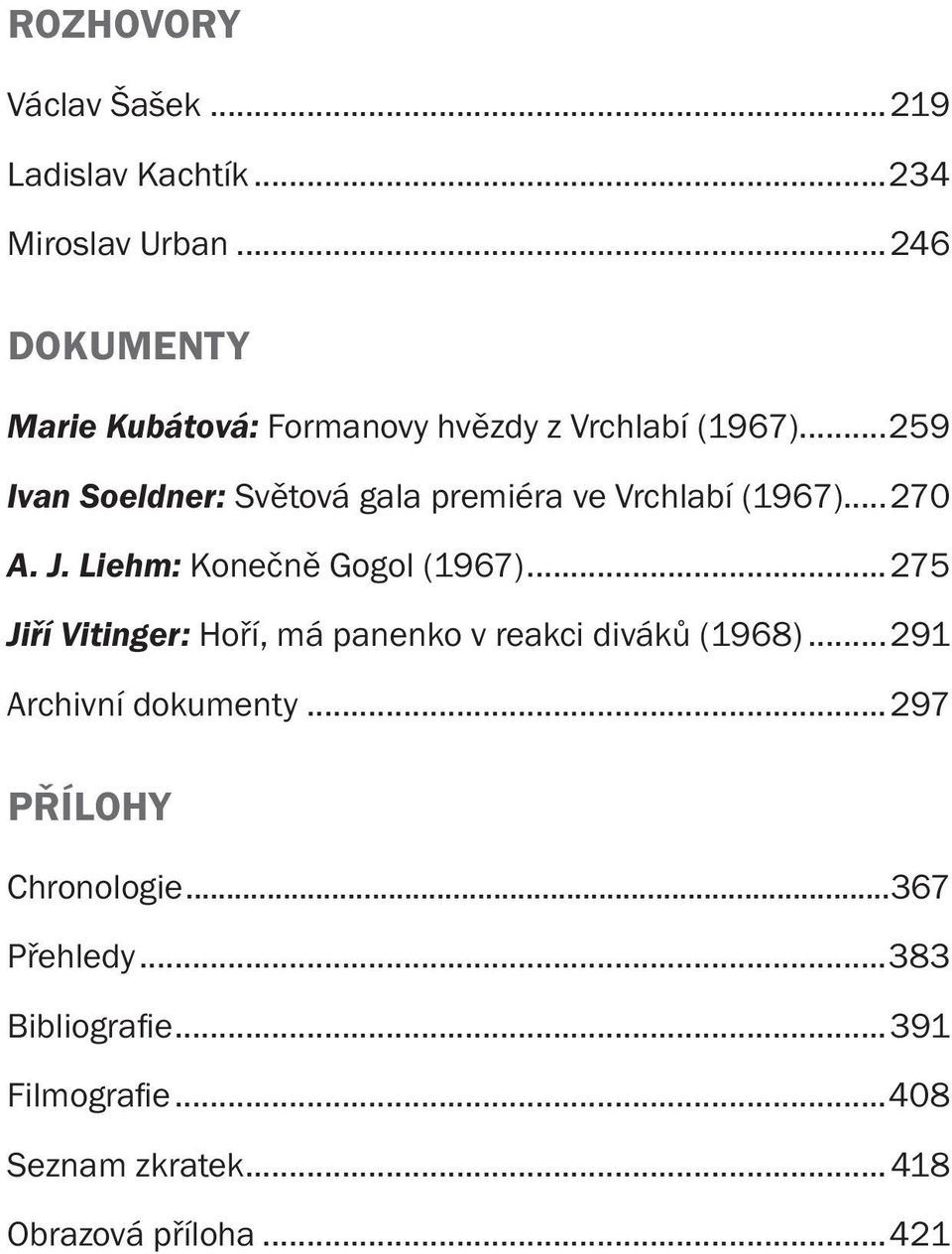 ..259 Ivan Soeldner: Světová gala premiéra ve Vrchlabí (1967)...270 A. J. Liehm: Konečně Gogol (1967).