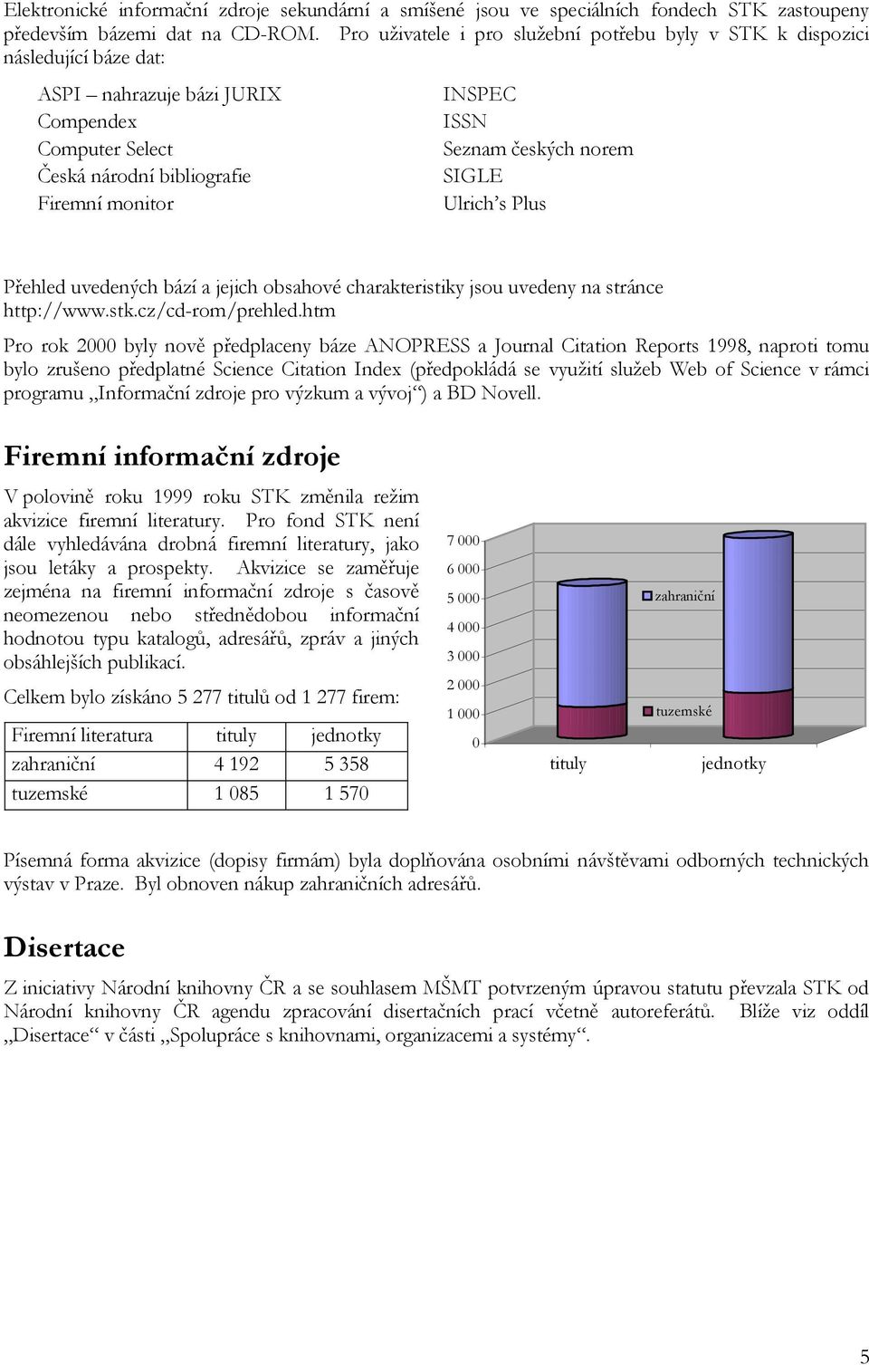 Firemní monitor Ulrich s Plus Přehled uvedených bází a jejich obsahové charakteristiky jsou uvedeny na stránce http://www.stk.cz/cd-rom/prehled.