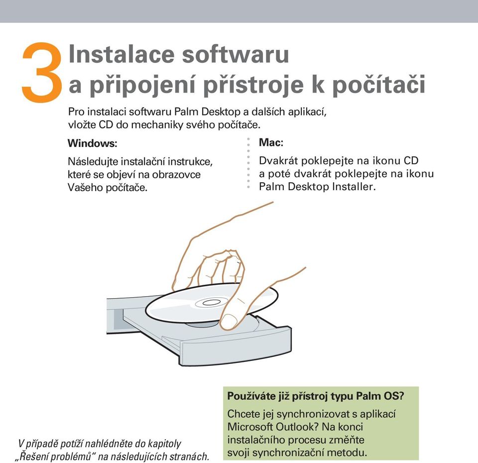 Mac: Dvakrát poklepejte na ikonu CD a poté dvakrát poklepejte na ikonu Palm Desktop Installer.