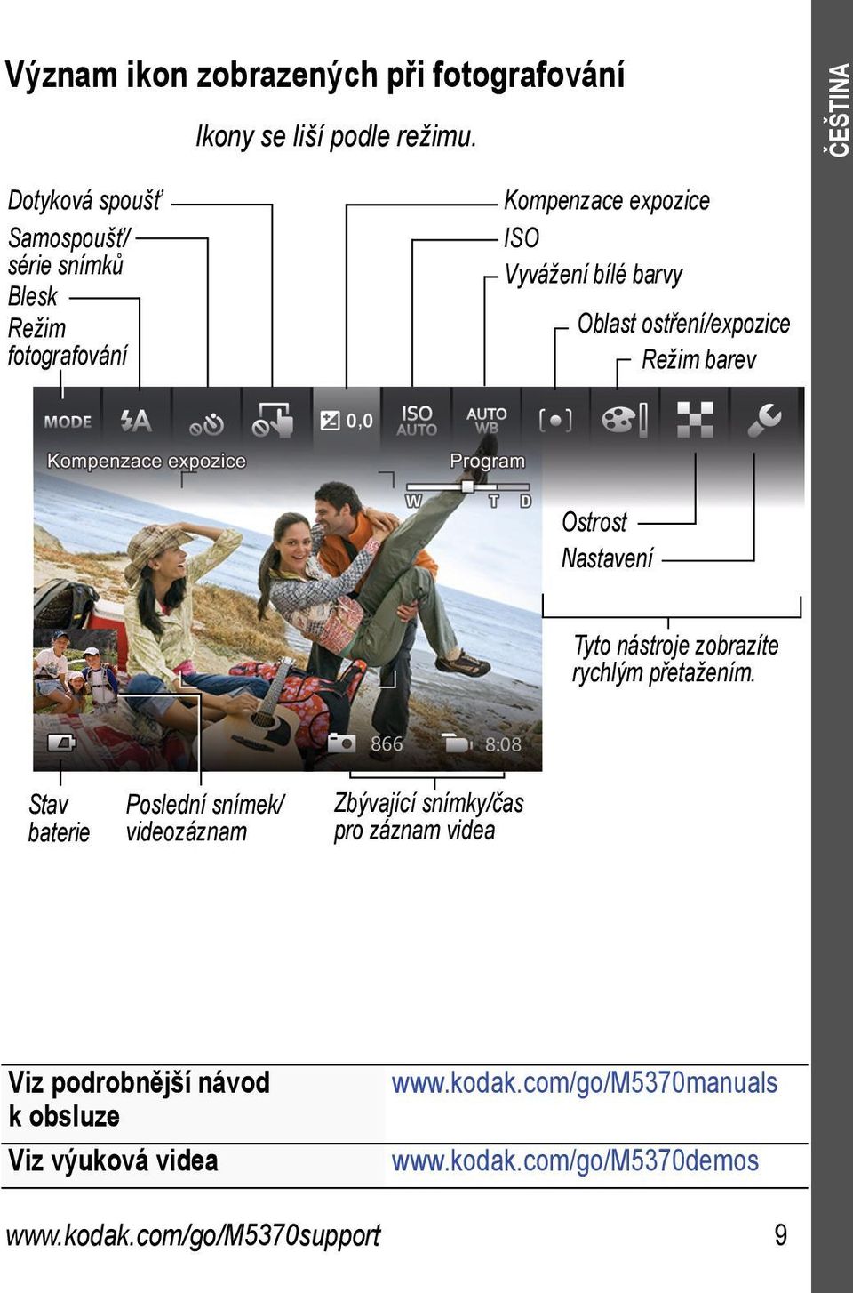 ostření/expozice Režim barev Ostrost Nastavení Tyto nástroje zobrazíte rychlým přetažením.