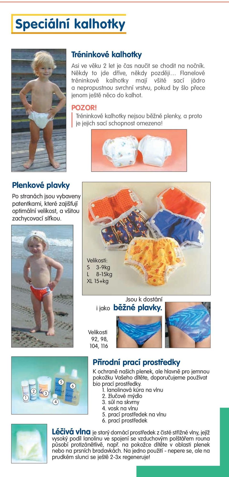 Tréninkové kalhotky nejsou bûïné plenky, a proto je jejich sací schopnost omezena!
