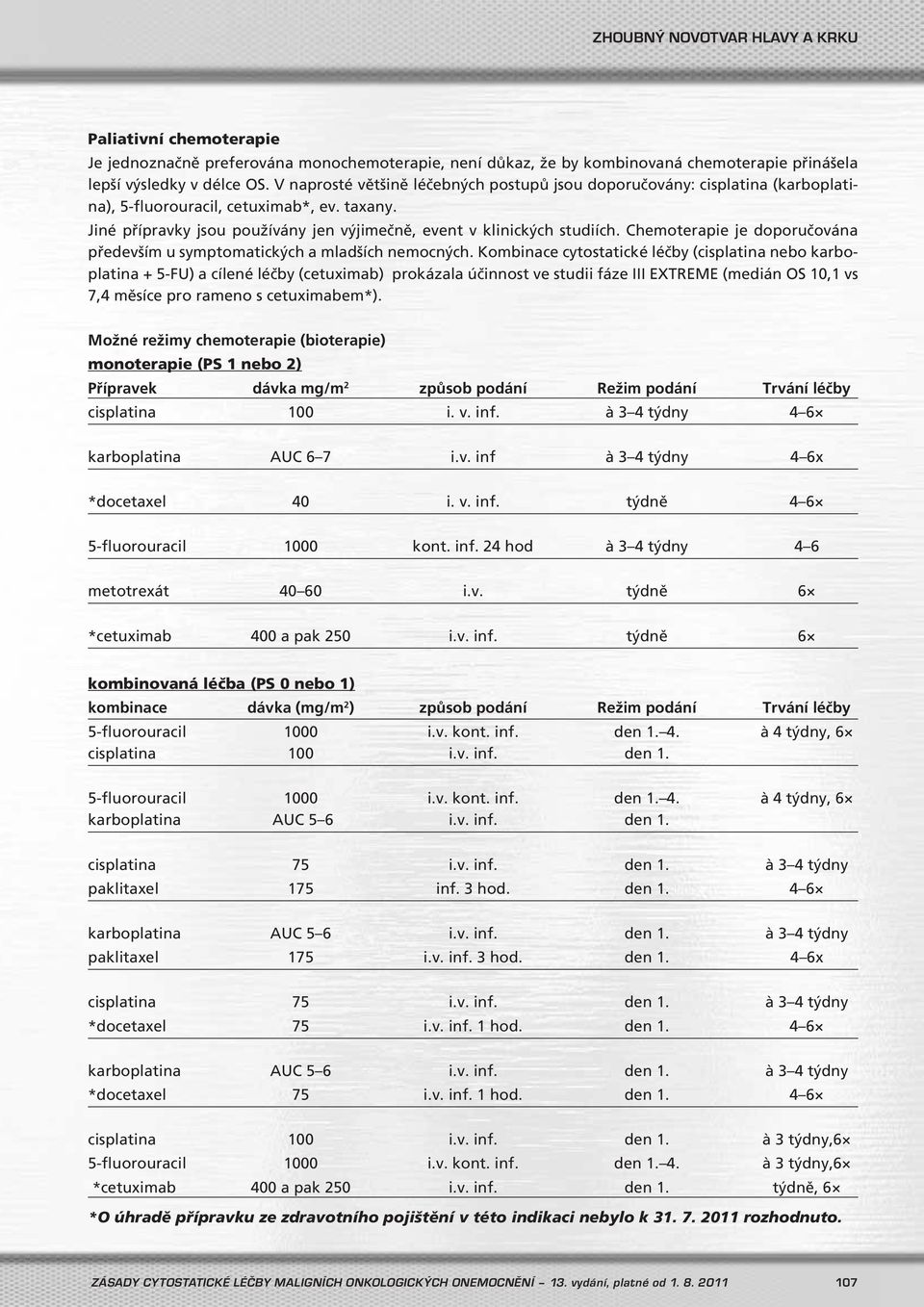 Chemoterapie je doporučována především u symptomatických a mladších nemocných.