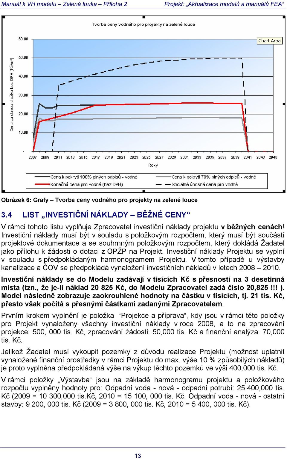 z OPŽP na Projekt. Investiční náklady Projektu se vyplní v souladu s předpokládaným harmonogramem Projektu.