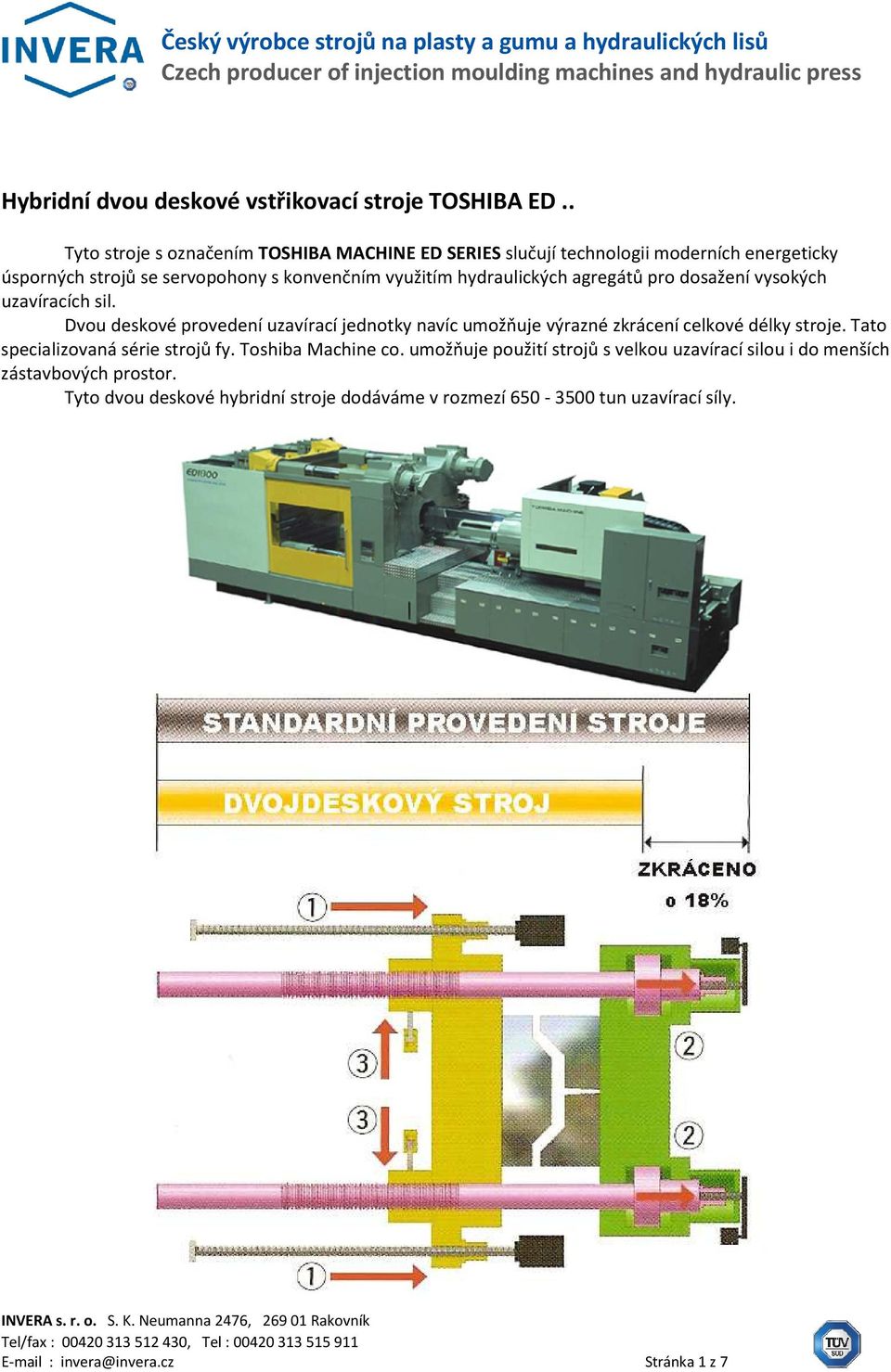 hydraulických agregátů pro dosažení vysokých uzavíracích sil.