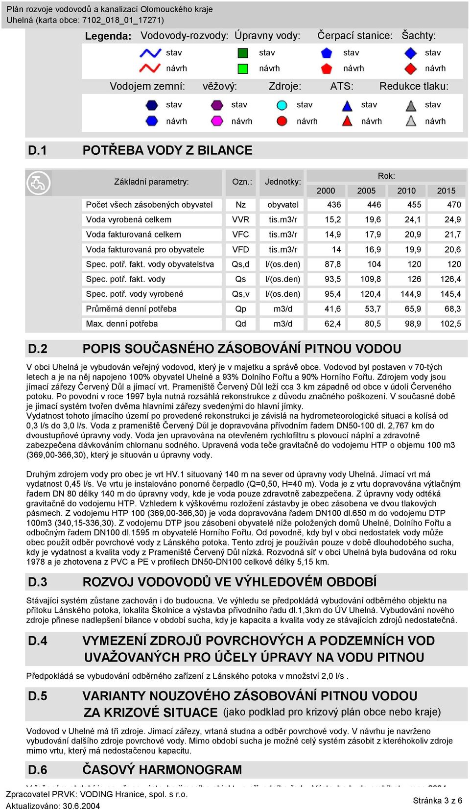 Vodovod byl poen v 70-tých letech a je na něj napojeno 100% obyvatel Uhelné a 93% Dolního Fořtu a 90% Horního Fořtu. Zdrojem vody jsou jímací zářezy Červený Důl a jímací vrt.