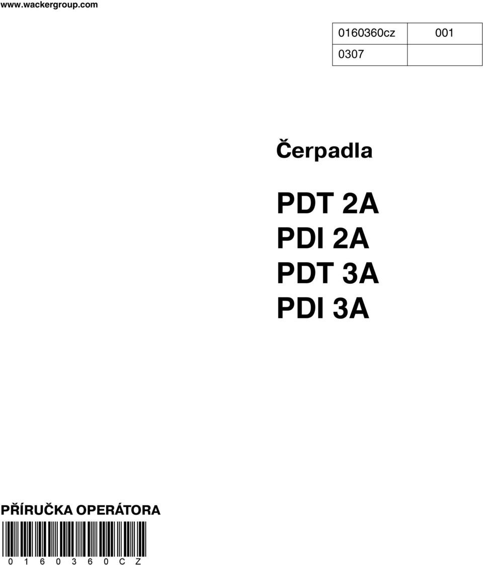 Čerpadla PDT 2A PDI 2A PDT