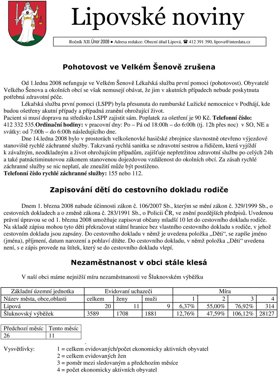 Obyvatelé Velkého Šenova a okolních obcí se však nemusejí obávat, že jim v akutních případech nebude poskytnuta potřebná zdravotní péče.