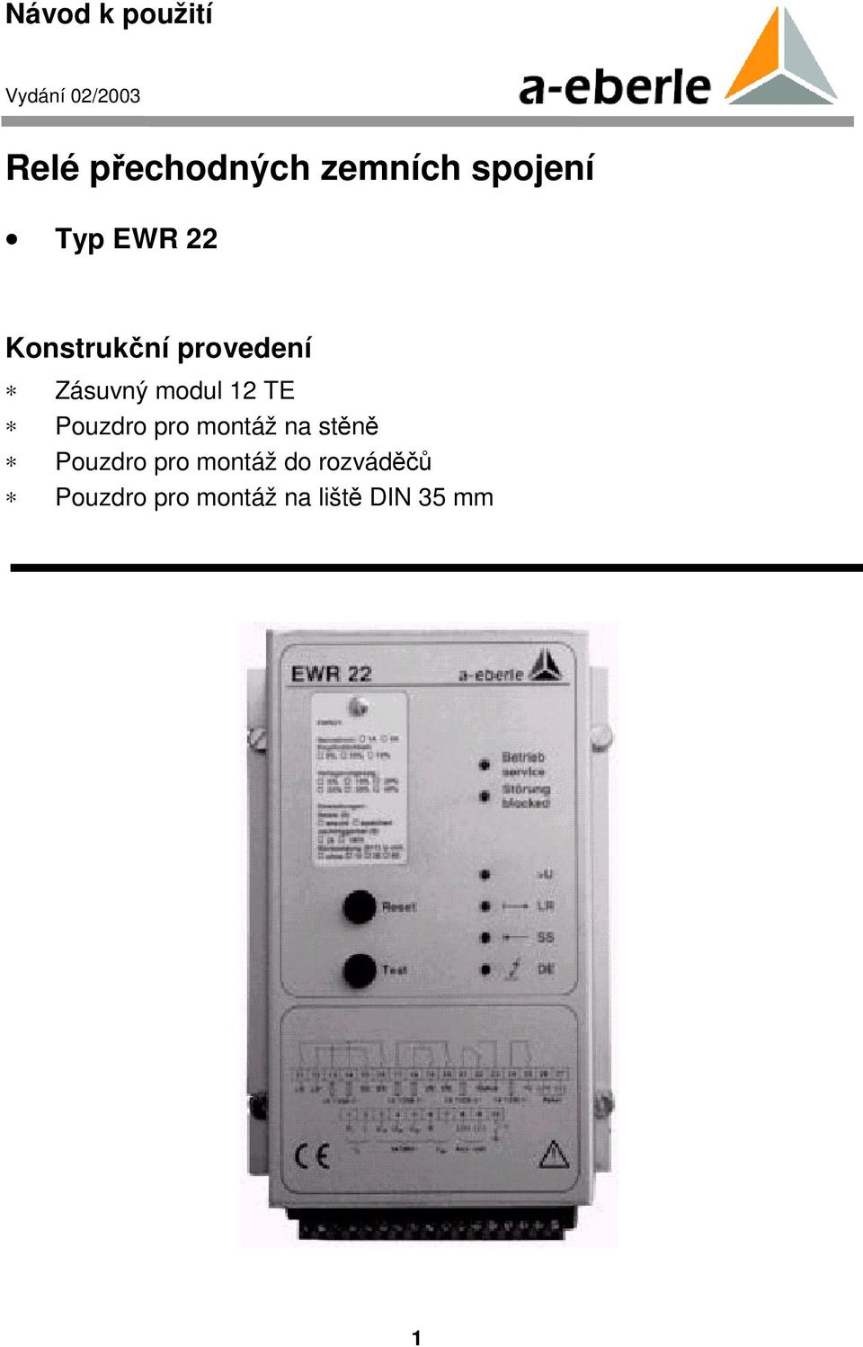 Zásuvný modul 12 TE Pouzdro pro montáž na stěně