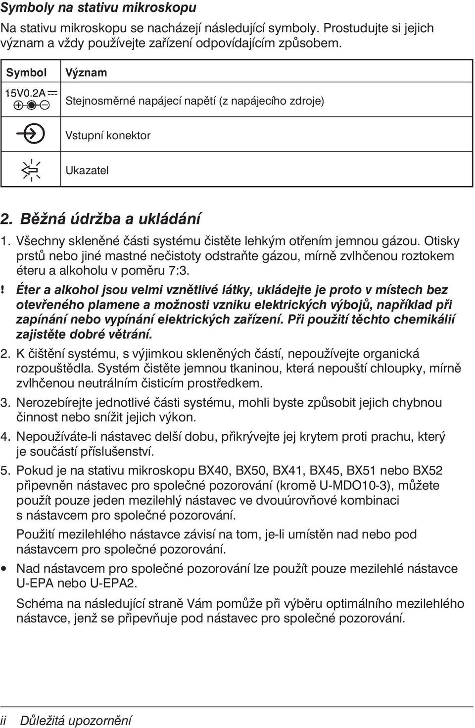 Otisky prstů nebo jiné mastné nečistoty odstraňte gázou, mírně zvlhčenou roztokem éteru a alkoholu v poměru 7:3.