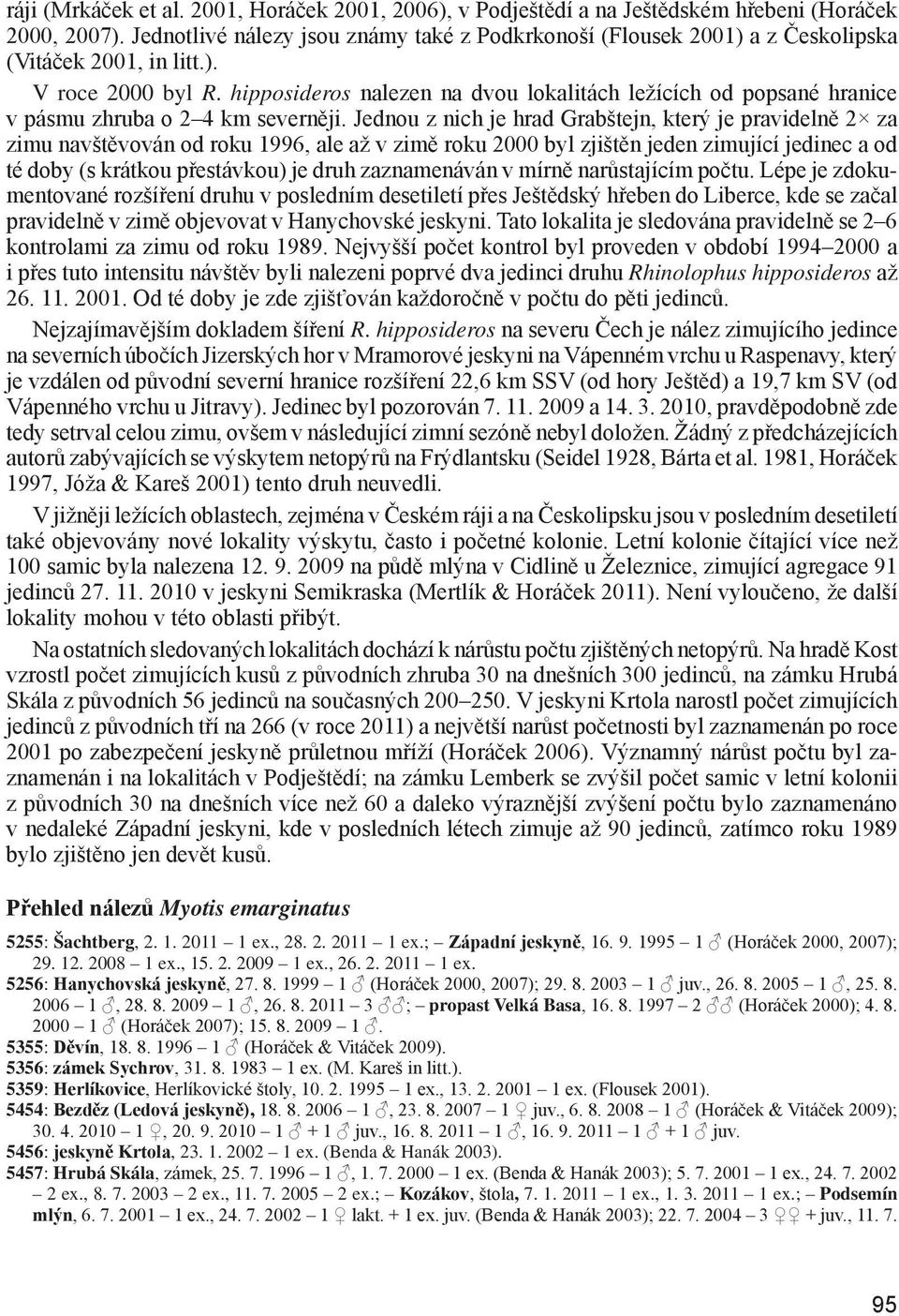 hipposideros nalezen na dvou lokalitách ležících od popsané hranice v pásmu zhruba o 2 4 km severněji.