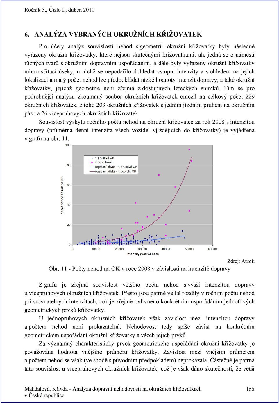 lokalizaci a malý počet nehod lze předpokládat nízké hodnoty intenzit dopravy, a také okružní křižovatky, jejichž geometrie není zřejmá z dostupných leteckých snímků.