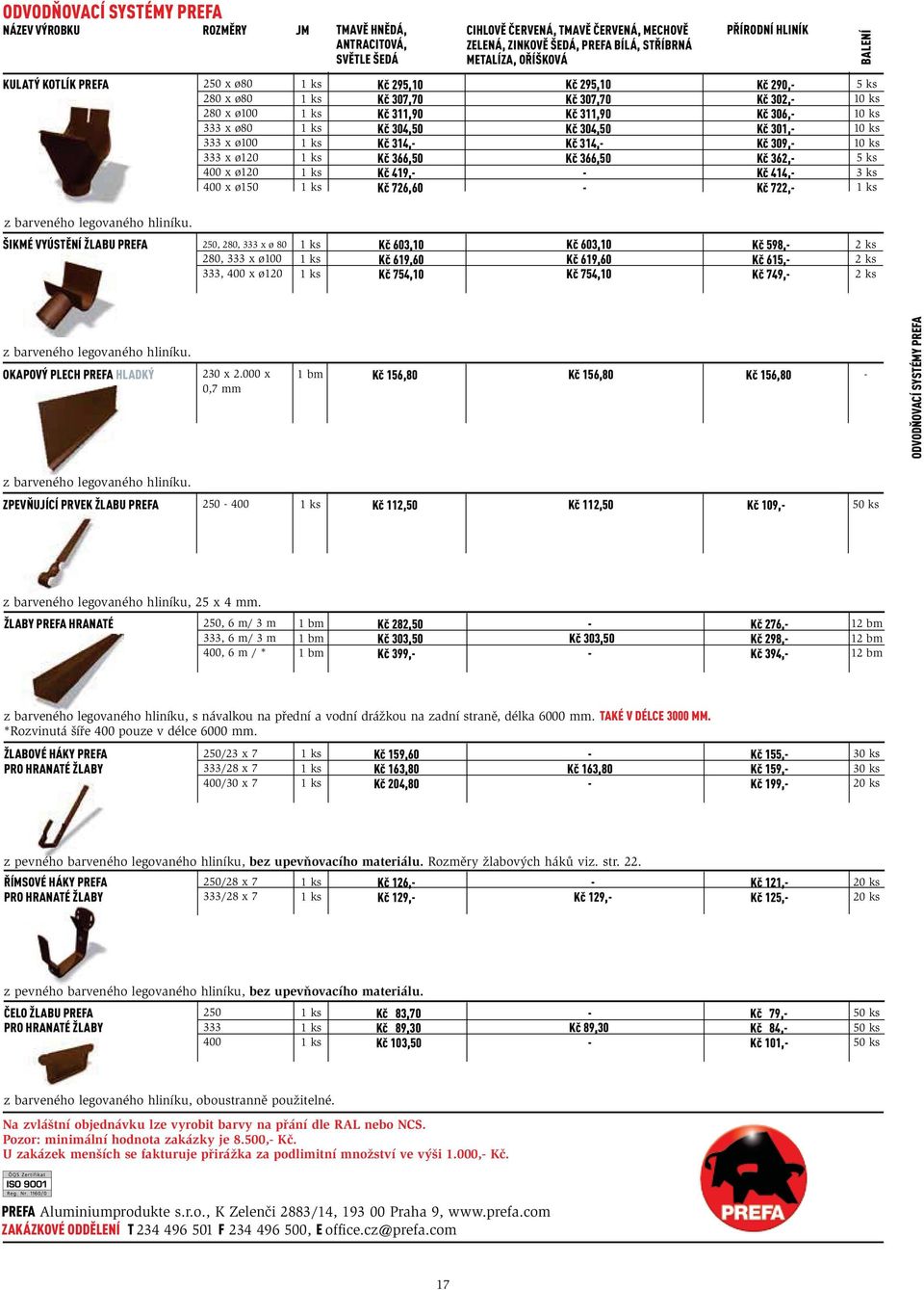 Kč 749, OKAPOVÝ PLECH PREFA HLADKÝ 23 x 2. x,7 mm Kč 156,8 Kč 156,8 Kč 156,8 ODVODŇOVACÍ SYSTÉMY PREFA ZPEVŇUJÍCÍ PRVEK ŽLABU PREFA Kč 112,5 Kč 112,5 Kč 19, z barveného legovaného hliníku, 25 x 4 mm.