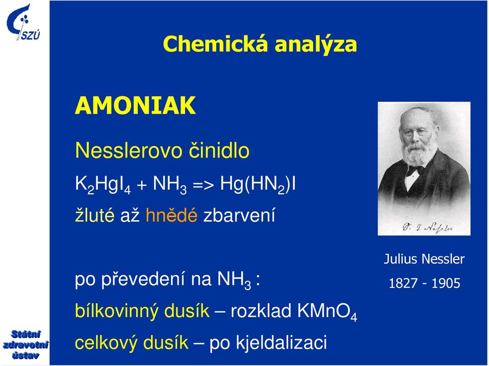 převedení na NH 3 : Julius Nessler 1827-1905