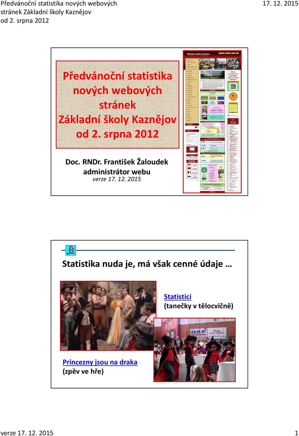 František Žaloudek administrátor webu verze Statistika nuda