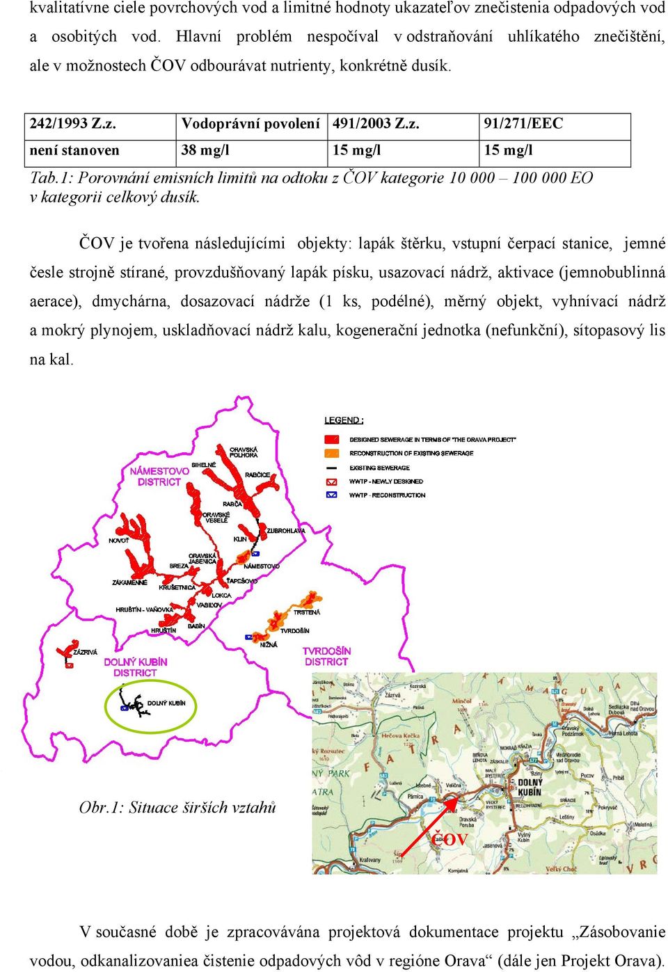 1: Porovnání emisních limitů na odtoku z ČOV kategorie 10 000 100 000 EO v kategorii celkový dusík.