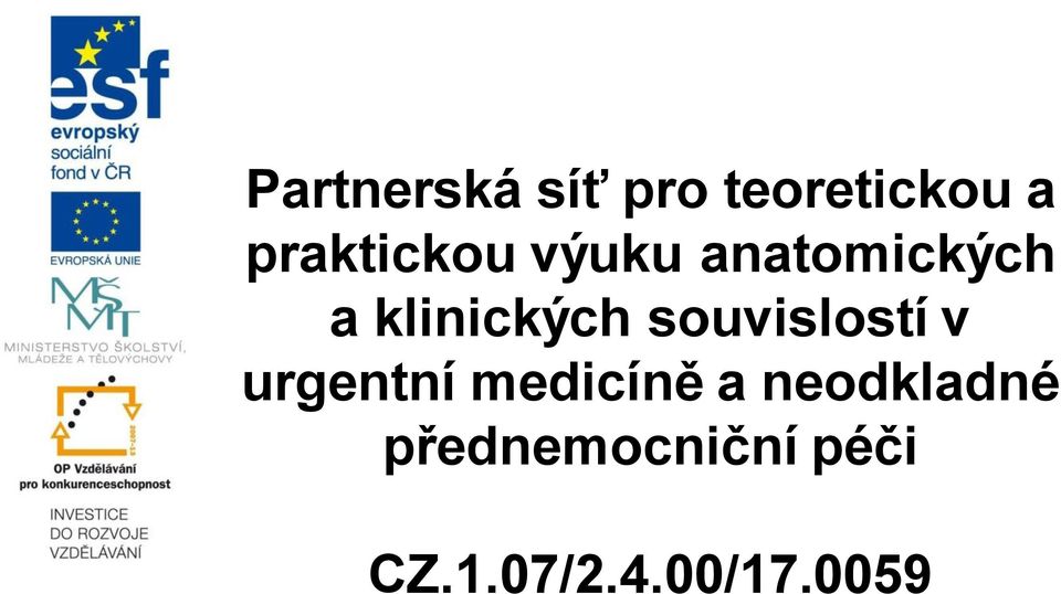 klinických souvislostí v urgentní