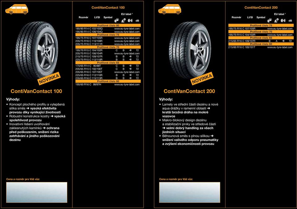 eu-tyre-label.com 225/65 R16 C 112/110R B B 72 235/65 R16 C 115/113R B B 72 195/60 R16 C 99/97H www.eu-tyre-label.com 195/75 R16 C 107/105R www.eu-tyre-label.com 195/70 R15 C 104/102R www.