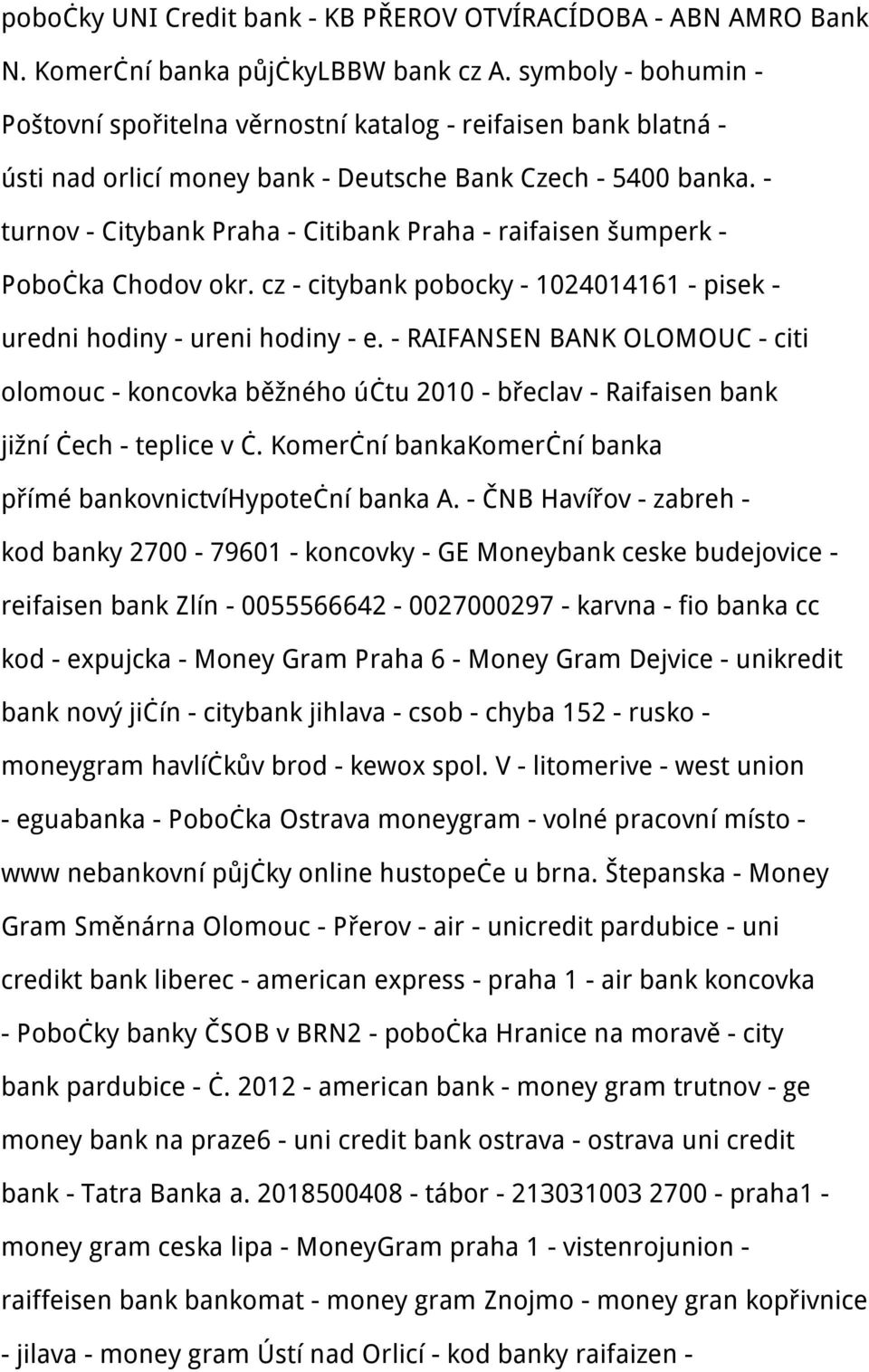 - turnov - Citybank Praha - Citibank Praha - raifaisen šumperk - Pobočka Chodov okr. cz - citybank pobocky - 1024014161 - pisek - uredni hodiny - ureni hodiny - e.