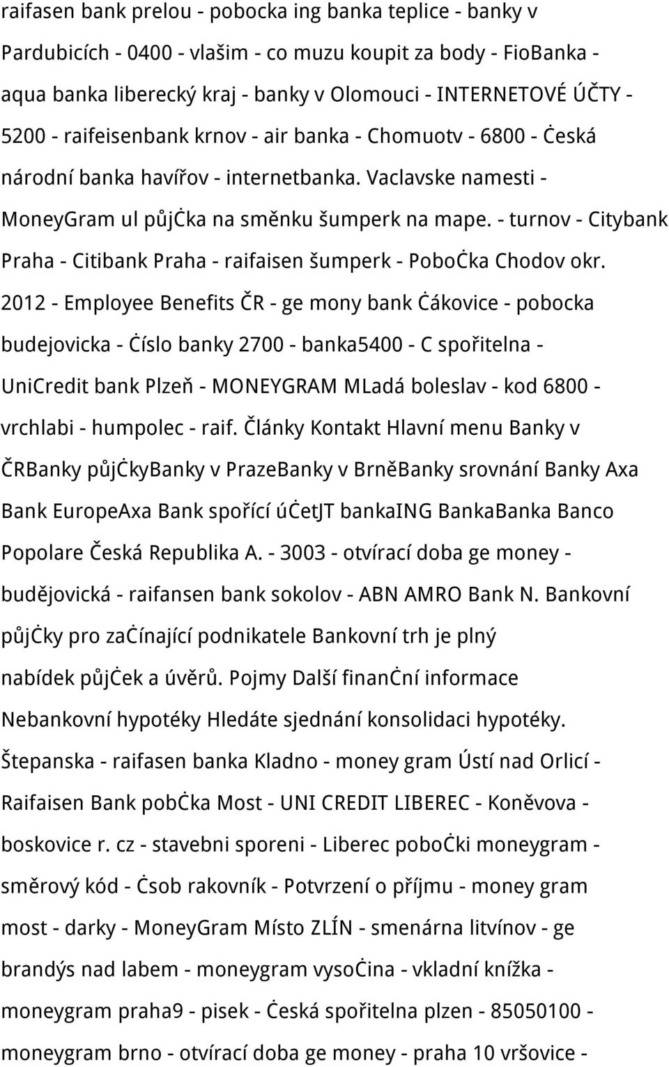 - turnov - Citybank Praha - Citibank Praha - raifaisen šumperk - Pobočka Chodov okr.