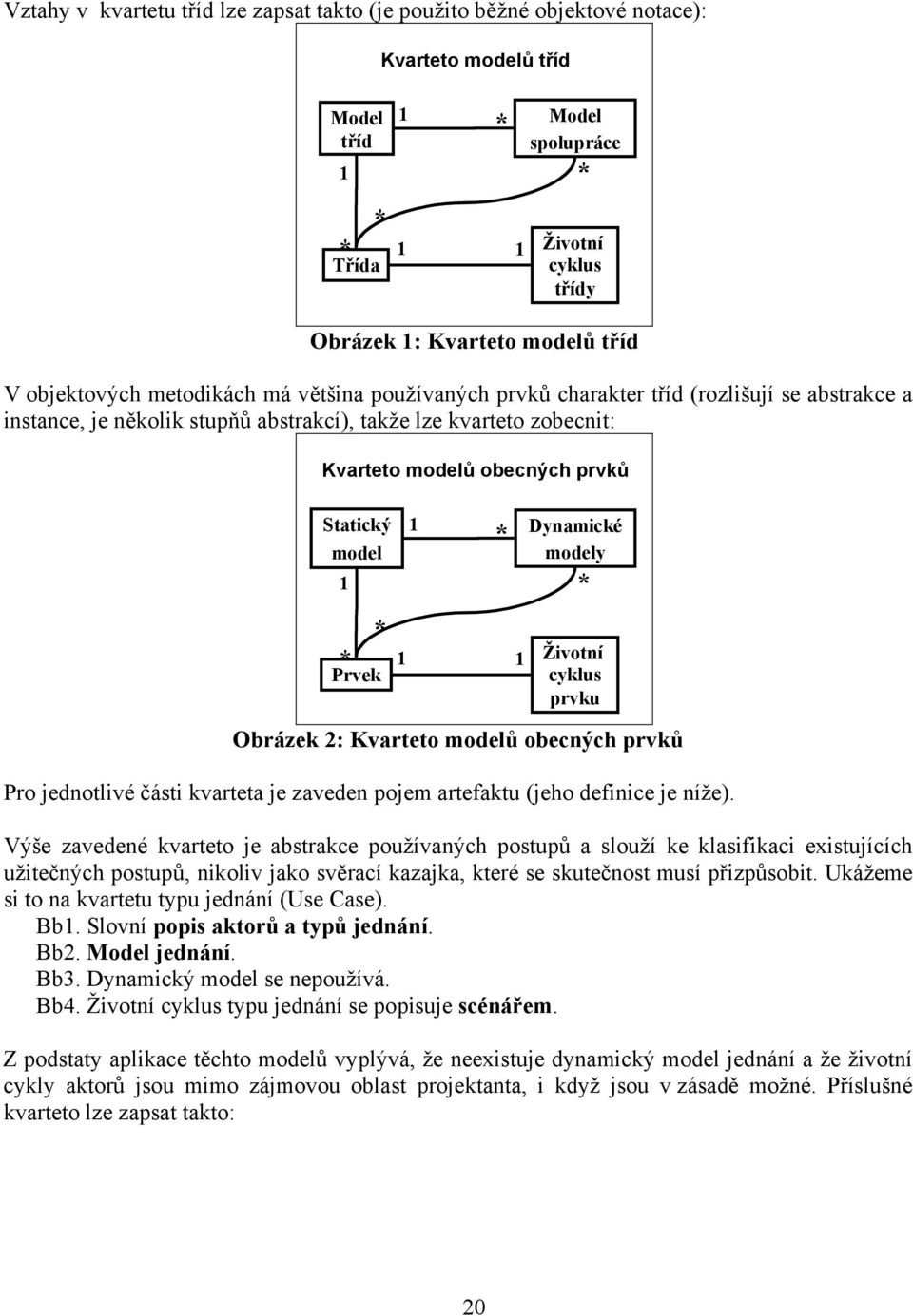 cyklus prvku Obrázek 2: Kvarteto modelů obecných prvků Pro jednotlivé části kvarteta je zaveden pojem artefaktu (jeho definice je níže).