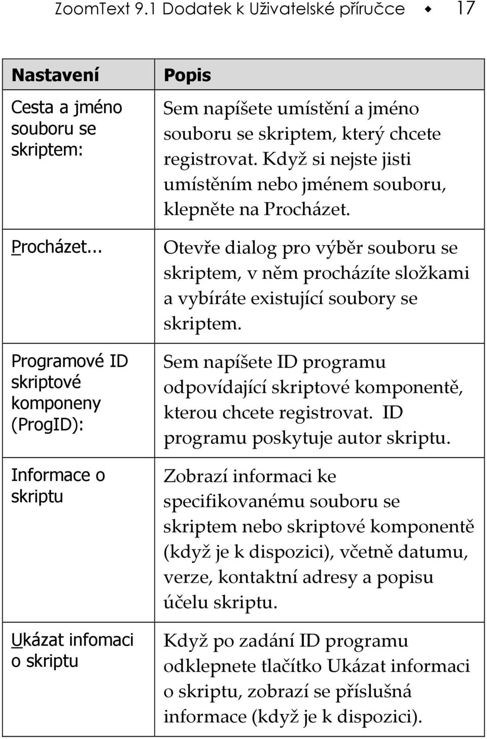 Když si nejste jisti umístěním nebo jménem souboru, klepněte na Procházet. Otevře dialog pro výběr souboru se skriptem, v něm procházíte složkami a vybíráte existující soubory se skriptem.