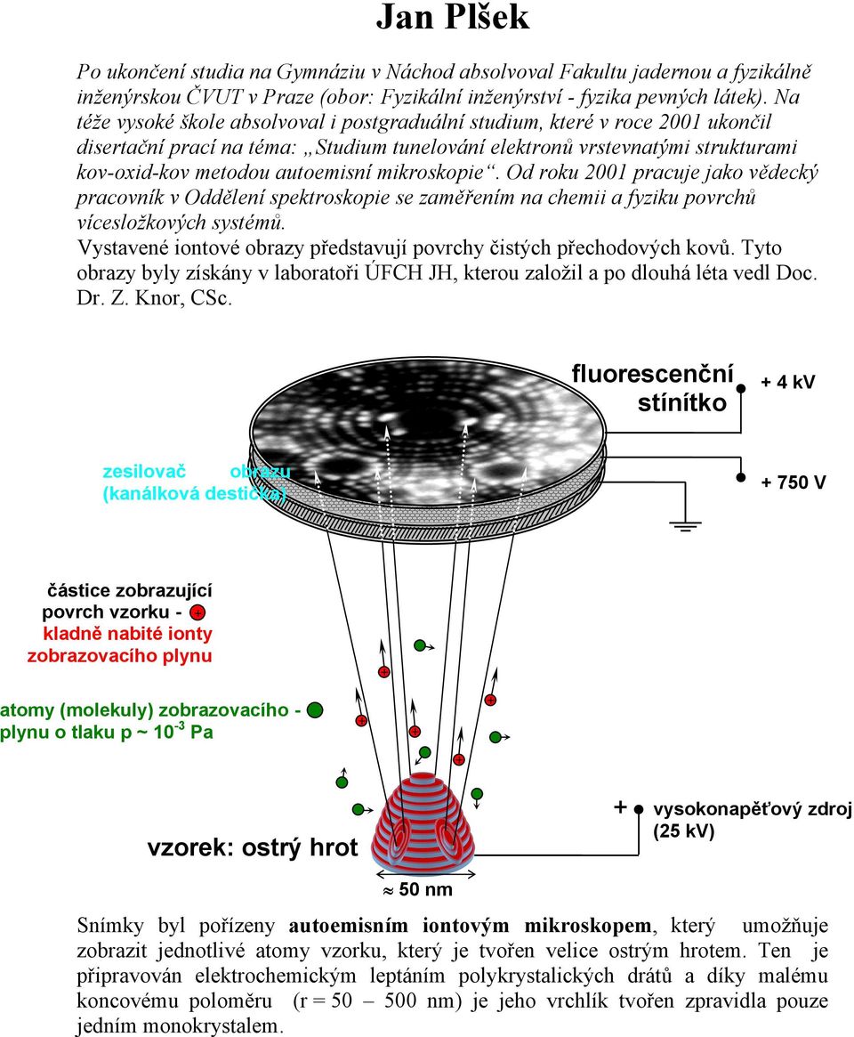 mikroskopie. Od roku 2001 pracuje jako vědecký pracovník v Oddělení spektroskopie se zaměřením na chemii a fyziku povrchů vícesložkových systémů.