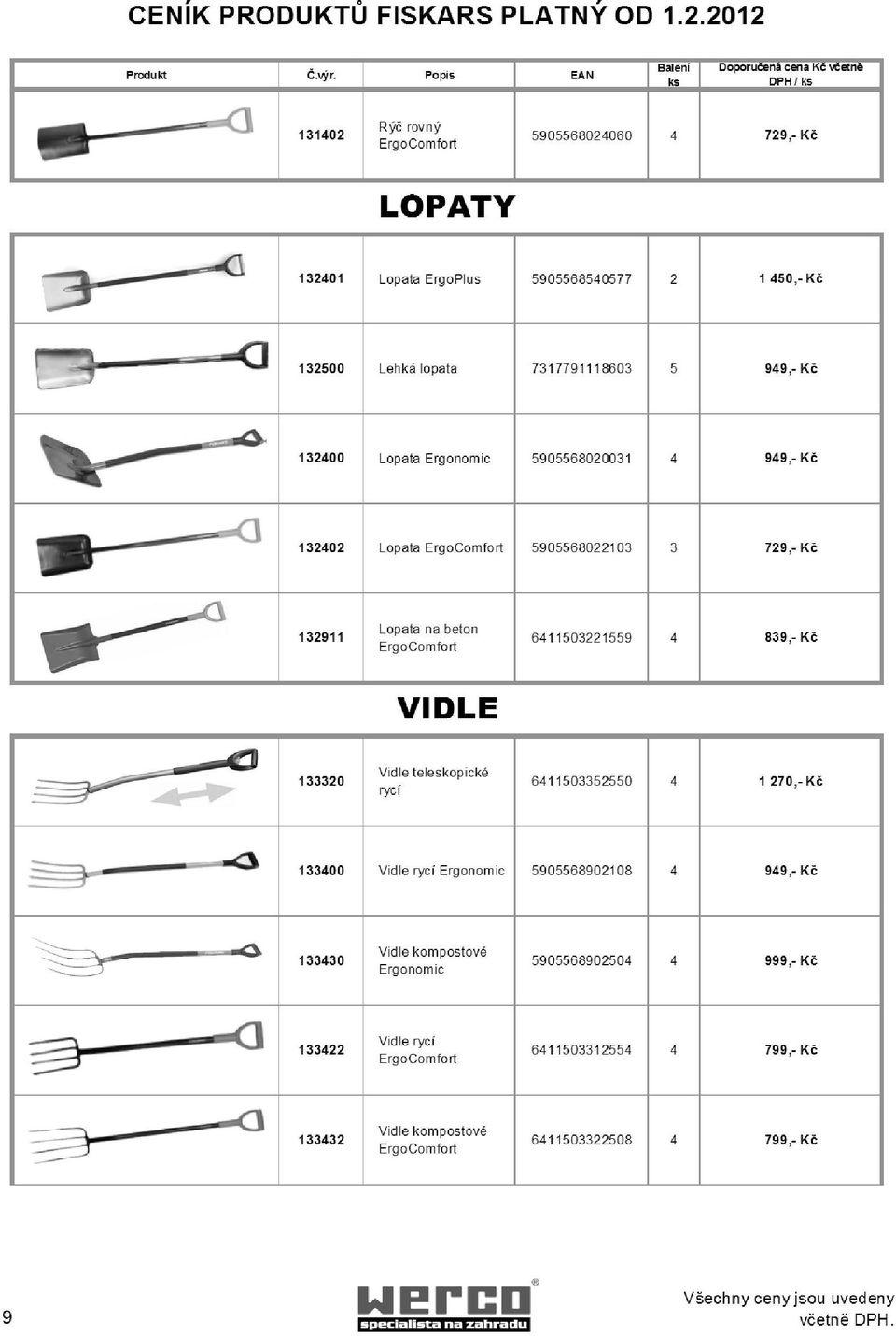 6411503221559 4 839,- Kč VIDLE 133320 Vidle teleskopické rycí 6411503352550 4 1 270,- Kč 133400 Vidle rycí Ergonomic 5905568902108 4 949,- Kč 133430