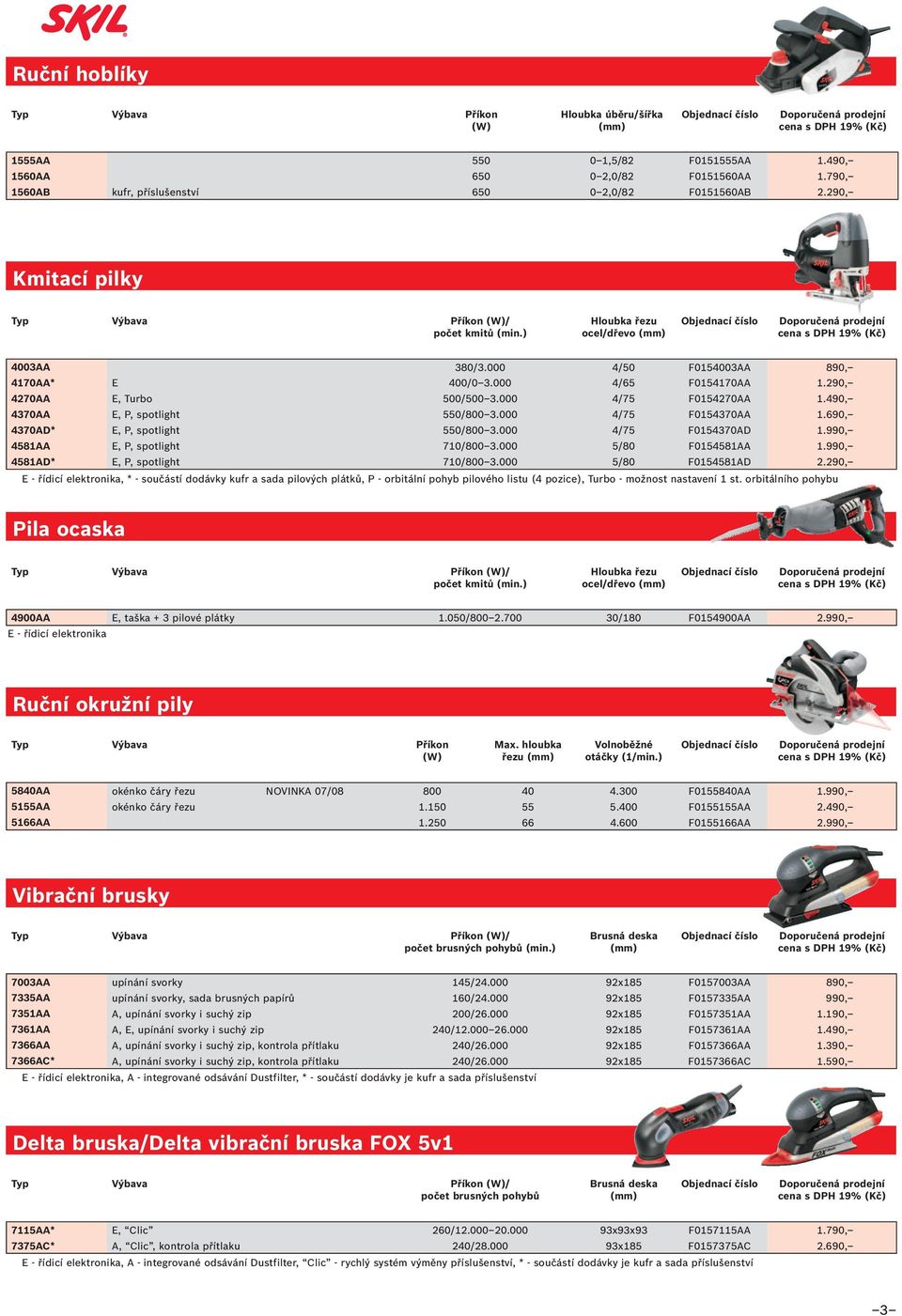 490, 4370AA E, P, spotlight 550/800 3.000 4/75 F0154370AA 1.690, 4370AD* E, P, spotlight 550/800 3.000 4/75 F0154370AD 1.990, 4581AA E, P, spotlight 710/800 3.000 5/80 F0154581AA 1.