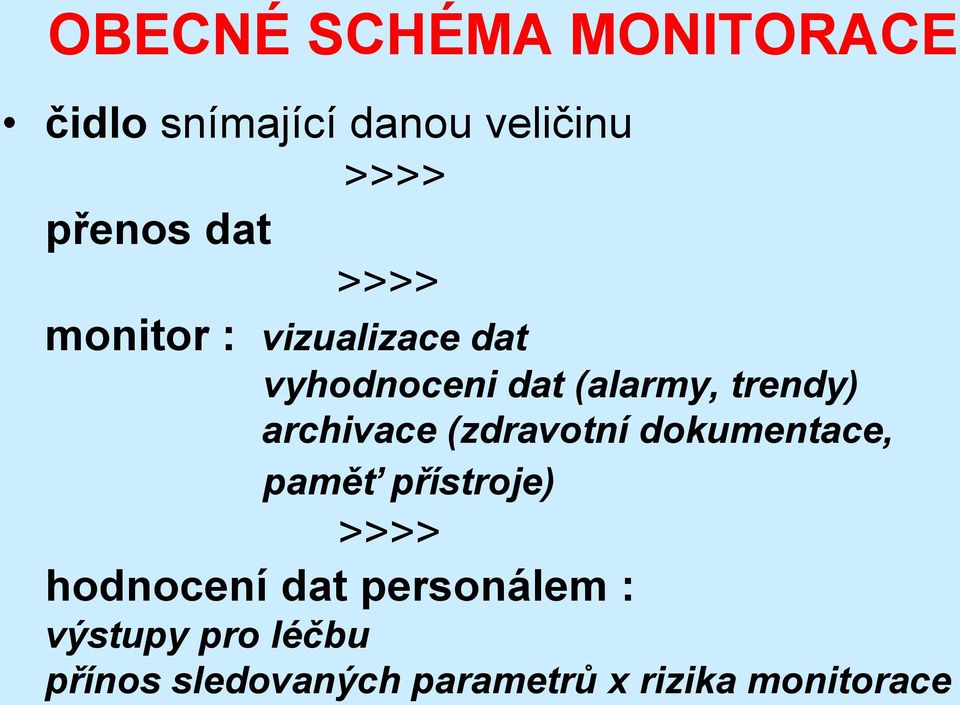 archivace (zdravotní dokumentace, paměť přístroje) >>>> hodnocení dat