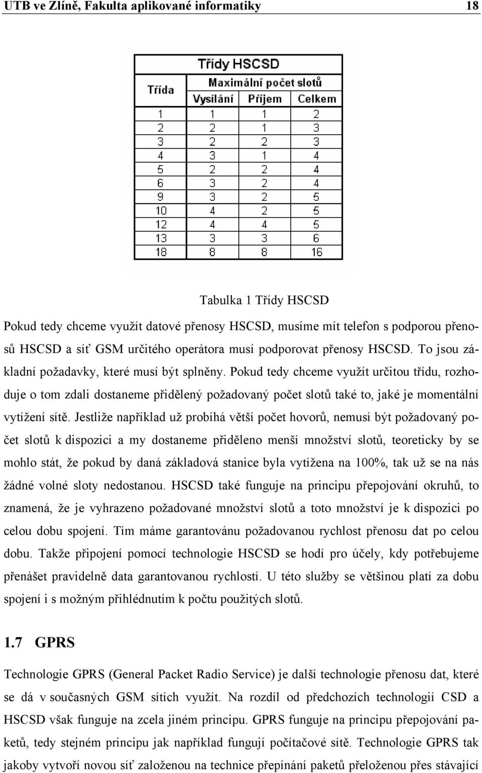 Pokud tedy chceme využít určitou třídu, rozhoduje o tom zdali dostaneme přidělený požadovaný počet slotů také to, jaké je momentální vytížení sítě.