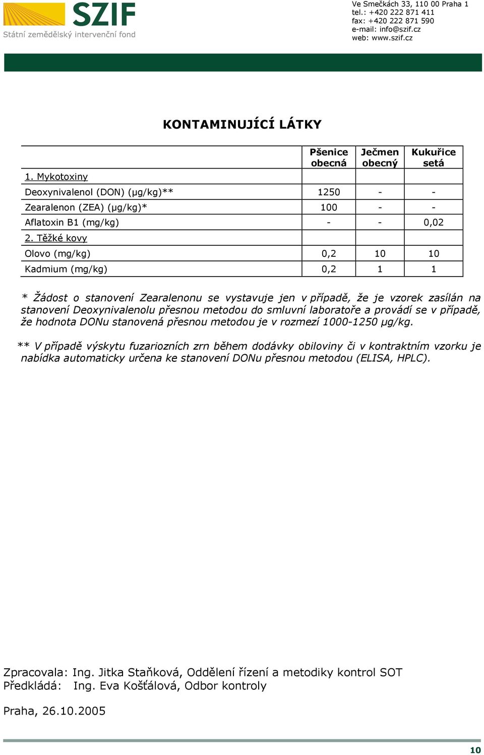 laboratoře a provádí se v případě, že hodnota DONu stanovená přesnou metodou je v rozmezí 1000-1250 µg/kg.