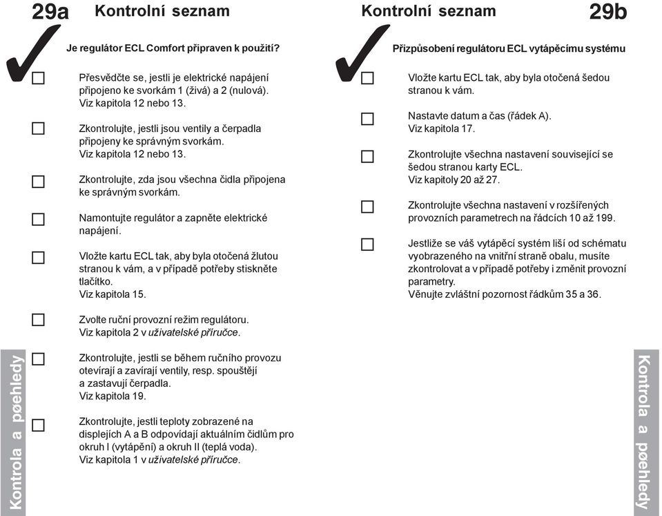 Namontujte regulátor a zapněte elektrické napájení. Vložte kartu ECL tak, aby byla otočená žlutou stranou k vám, a v případě potřeby stiskněte tlačítko. Viz kapitola 5.