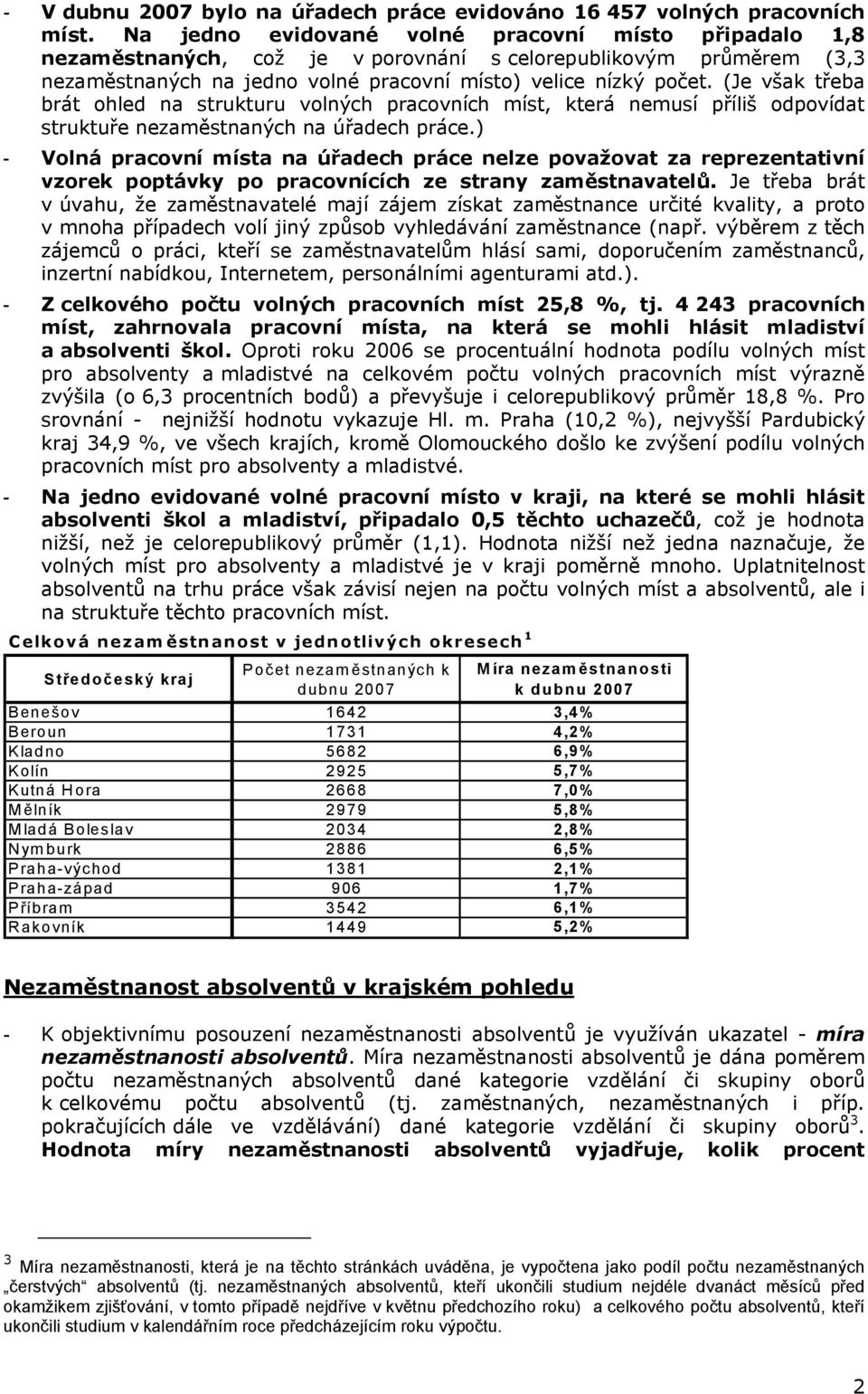 (Je však třeba brát ohled na strukturu volných pracovních míst, která nemusí příliš odpovídat struktuře na úřadech práce.