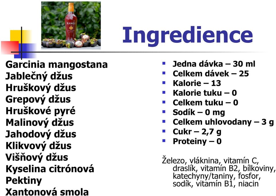 Celkem dávek 25 Kalorie 13 Kalorie tuku 0 Celkem tuku 0 Sodík 0 mg Celkem uhlovodany 3 g Cukr 2,7 g