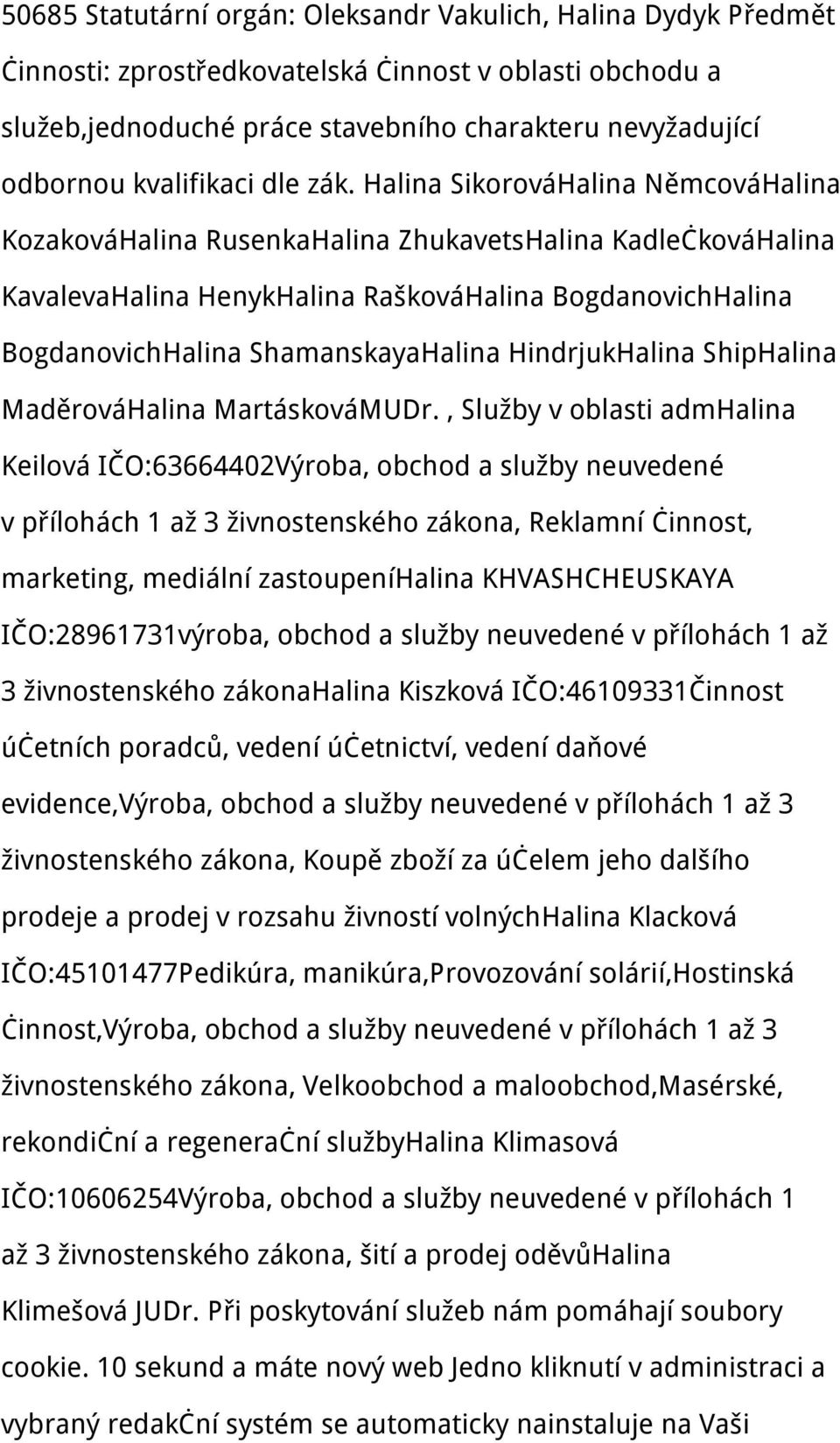 Halina SikorováHalina NěmcováHalina KozakováHalina RusenkaHalina ZhukavetsHalina KadlečkováHalina KavalevaHalina HenykHalina RaškováHalina BogdanovichHalina BogdanovichHalina ShamanskayaHalina