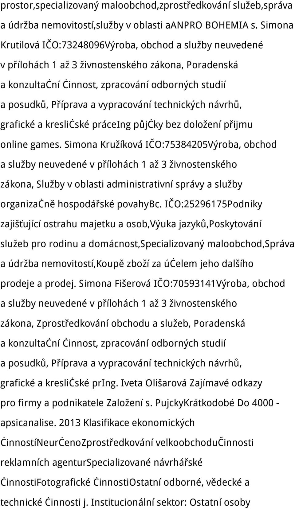 práceing půjčky bez doložení přijmu online games. Simona Kružíková IČO:75384205Výroba, obchod zákona, Služby v oblasti administrativní správy a služby organizačně hospodářské povahybc.