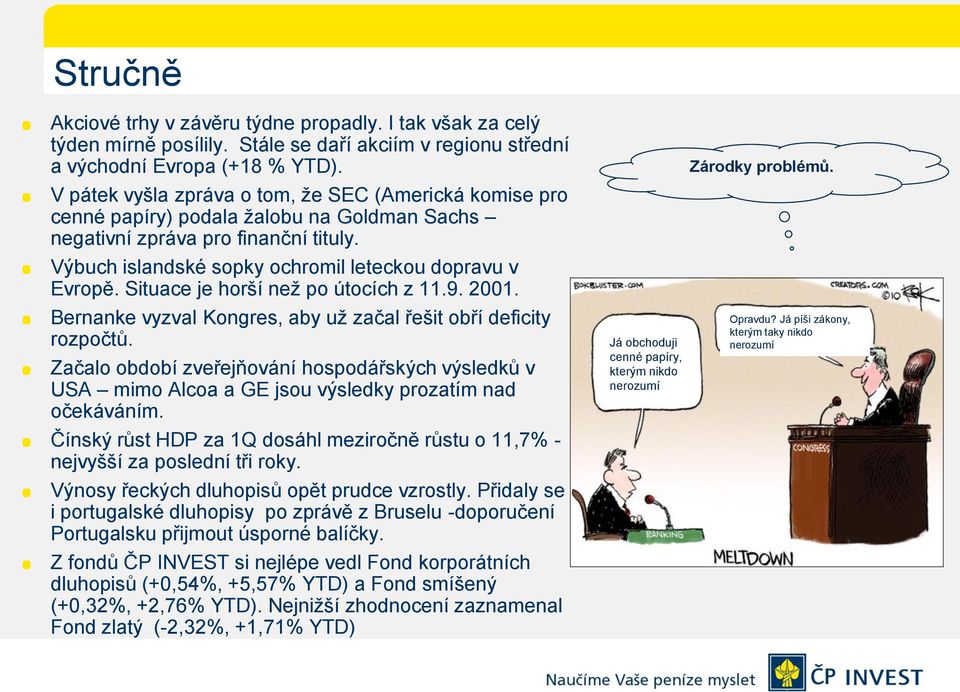 Situace je horší než po útocích z 11.9. 2001. Bernanke vyzval Kongres, aby už začal řešit obří deficity rozpočtů.