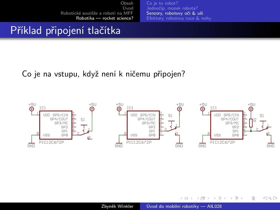 Senzory, robotovy oči & uši Efektory,