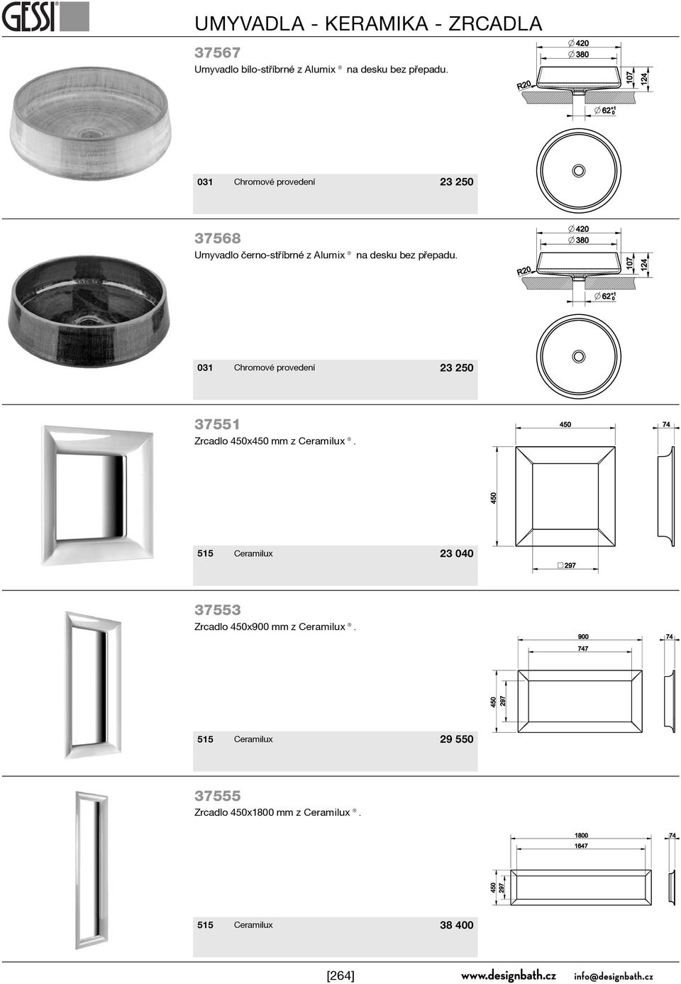 23 250 37551 Zrcadlo 450x450 mm z Ceramilux.