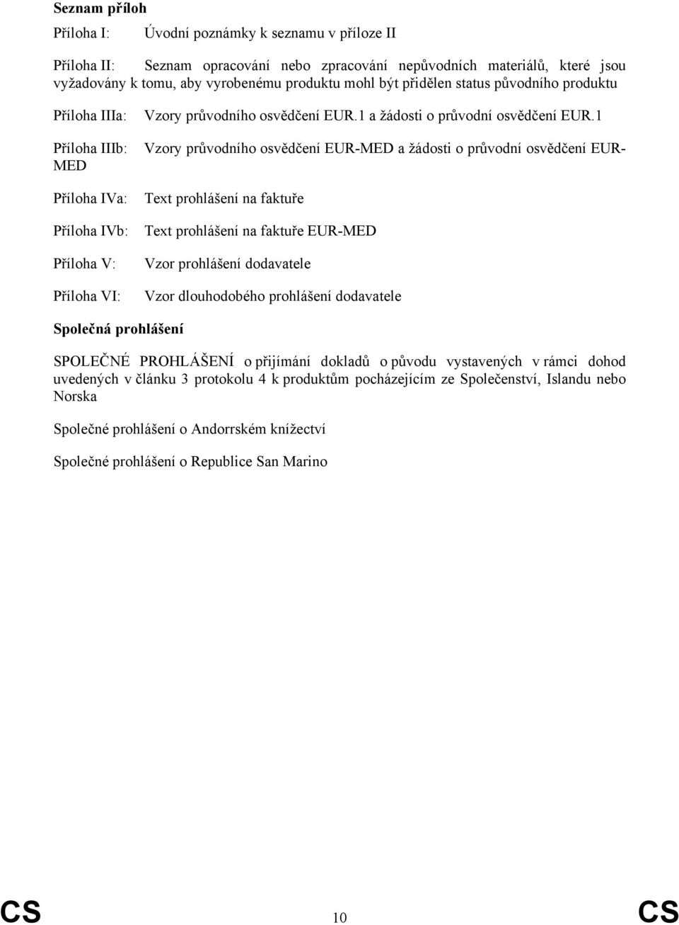 1 Vzory průvodního osvědčení EUR-MED a žádosti o průvodní osvědčení EUR- Text prohlášení na faktuře Text prohlášení na faktuře EUR-MED Vzor prohlášení dodavatele Vzor dlouhodobého prohlášení