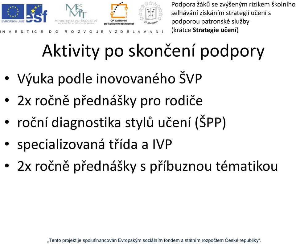 roční diagnostika stylů učení (ŠPP)