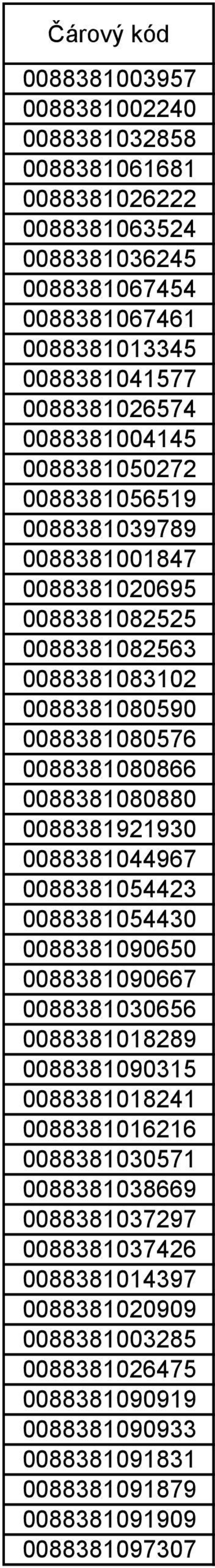 0088381080866 0088381080880 0088381921930 0088381044967 0088381054423 0088381054430 0088381090650 0088381090667 0088381030656 0088381018289 0088381090315 0088381018241