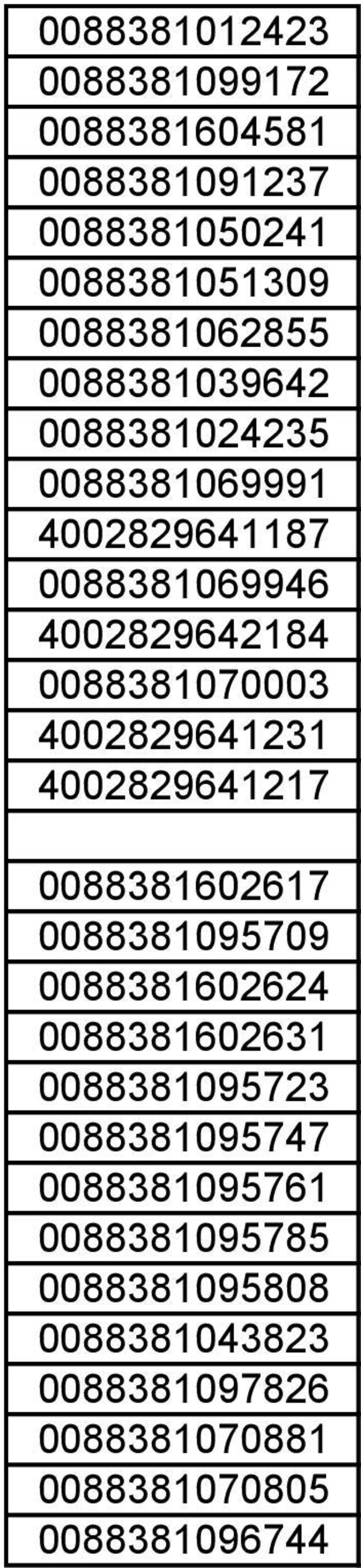 4002829641231 4002829641217 0088381602617 0088381095709 0088381602624 0088381602631 0088381095723