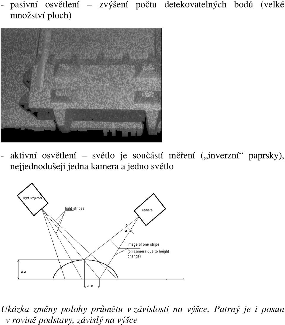 nejjednodšeji jedna kamea a jedno světlo Ukázka změny polohy půmět v