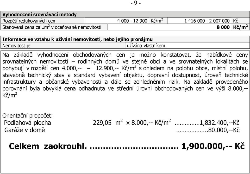 obci a ve srovnatelných lokalitách se pohybují v rozpětí cen 4.000,-- 12.