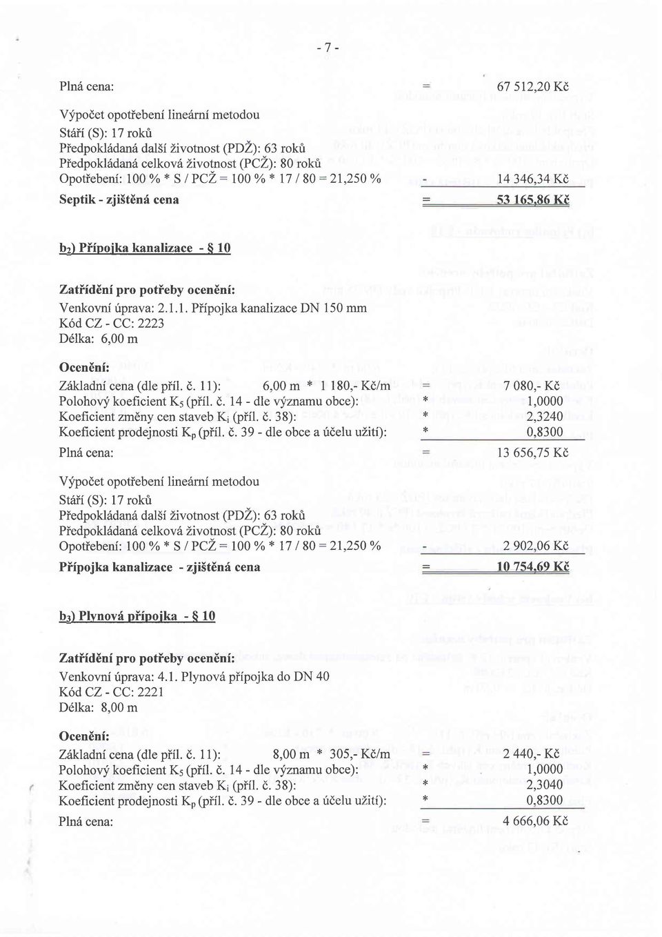 d. 11): 6,00 m 1 180,- /m Polohovli koeficient K5 (piil. (). 14 - dl