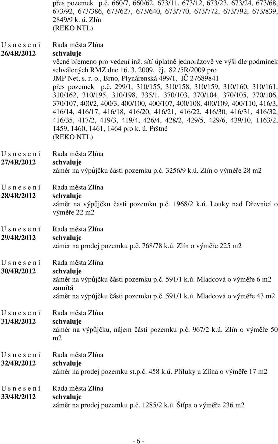 sítí úplatně jednorázově ve výši dle podmínek schválených RMZ dne 16. 3. 2009, čj