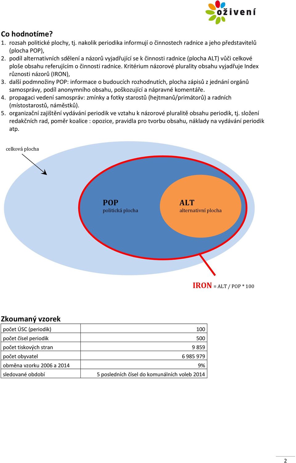 Kritérium názorové plurality obsahu vyjadřuje Index různosti názorů (IRON), 3.