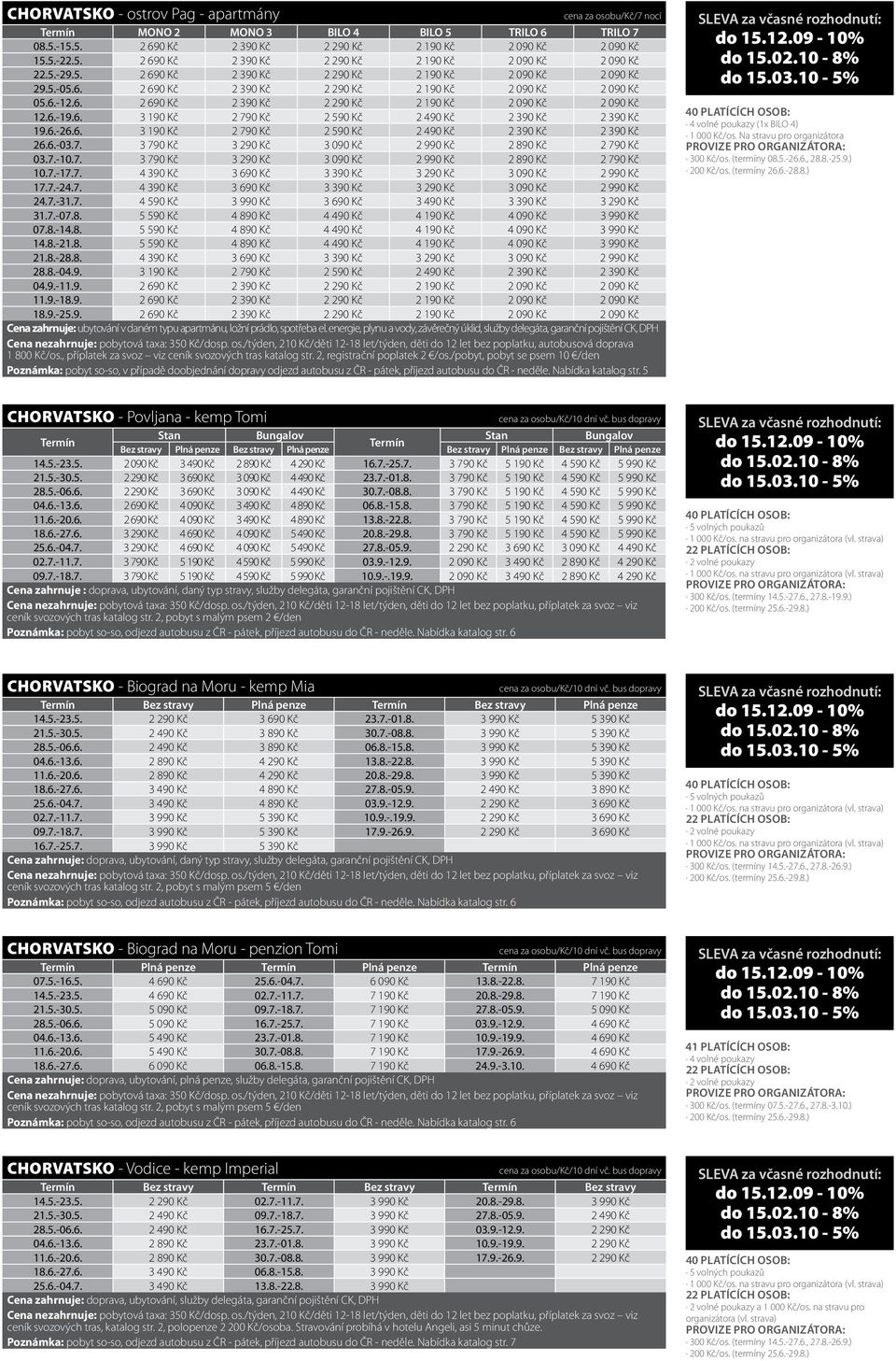 6. 3 190 Kč 2 790 Kč 2 590 Kč 2 490 Kč 2 390 Kč 2 390 Kč 19.6.-26.6. 3 190 Kč 2 790 Kč 2 590 Kč 2 490 Kč 2 390 Kč 2 390 Kč 26.6.-03.7. 3 790 Kč 3 290 Kč 3 090 Kč 2 990 Kč 2 890 Kč 2 790 Kč 03.7.-10.7. 3 790 Kč 3 290 Kč 3 090 Kč 2 990 Kč 2 890 Kč 2 790 Kč 10.